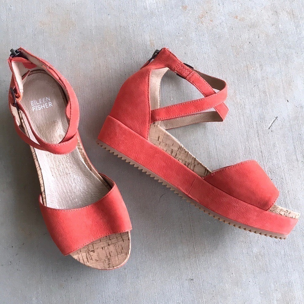 Eileen Fisher Emmy Tangelo Platform Sandals